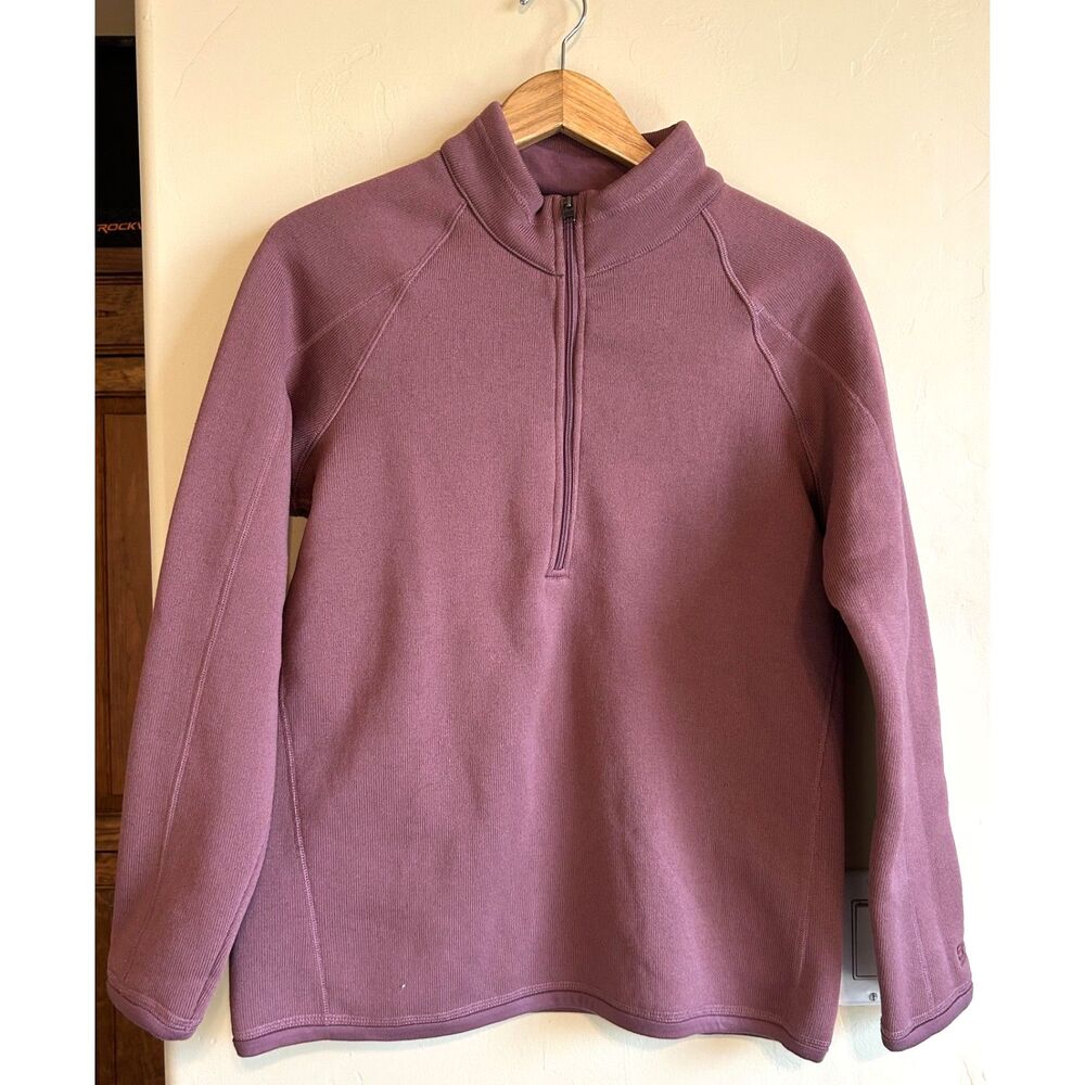 Stormpack Womens Long Sleeve Fleece 1/4 Zip Pullover Sweater M dark desert pink